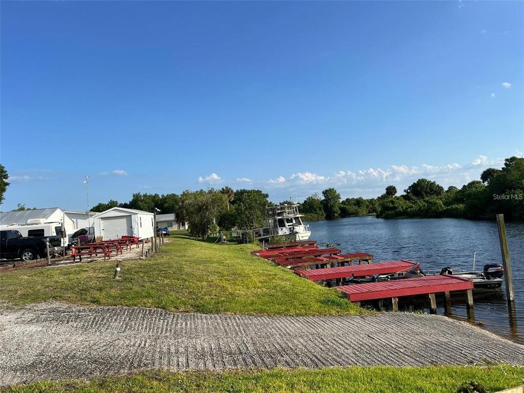 a view of a lake with houses