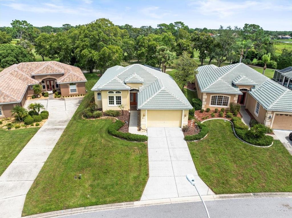 an aerial view of multiple houses