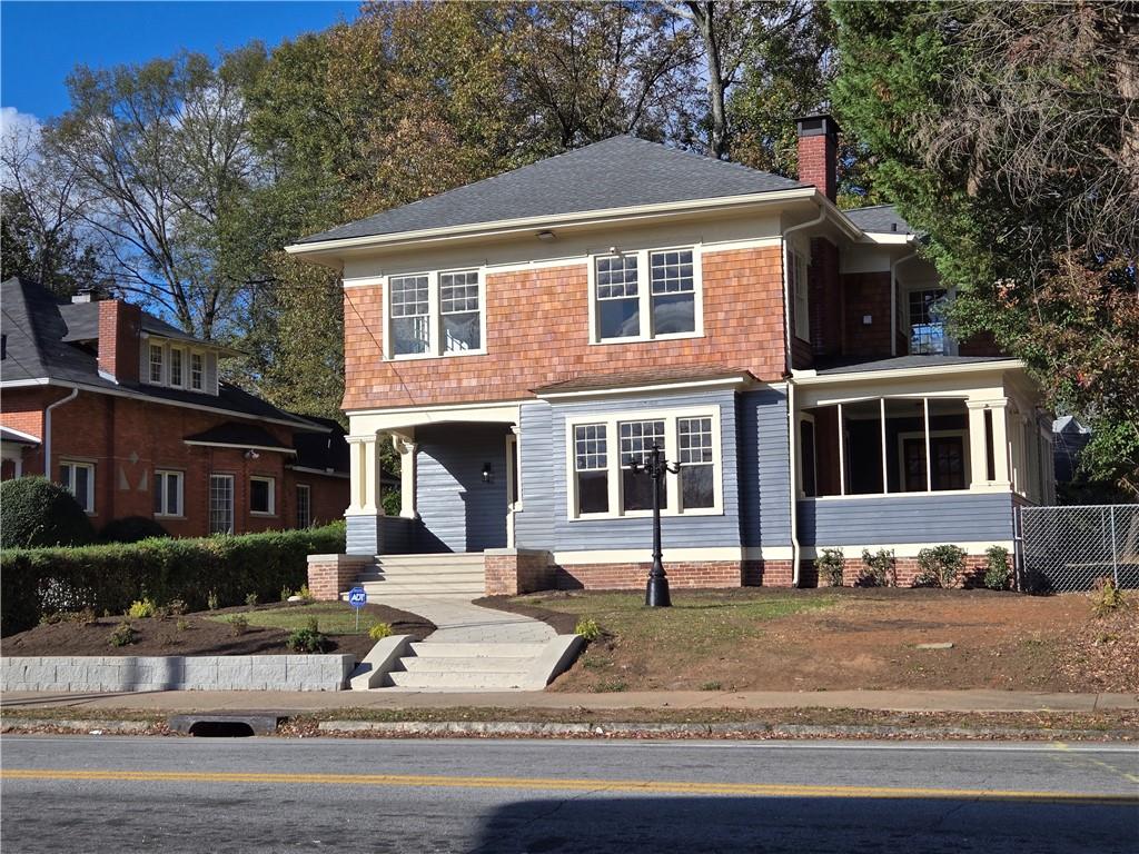 a front view of a house