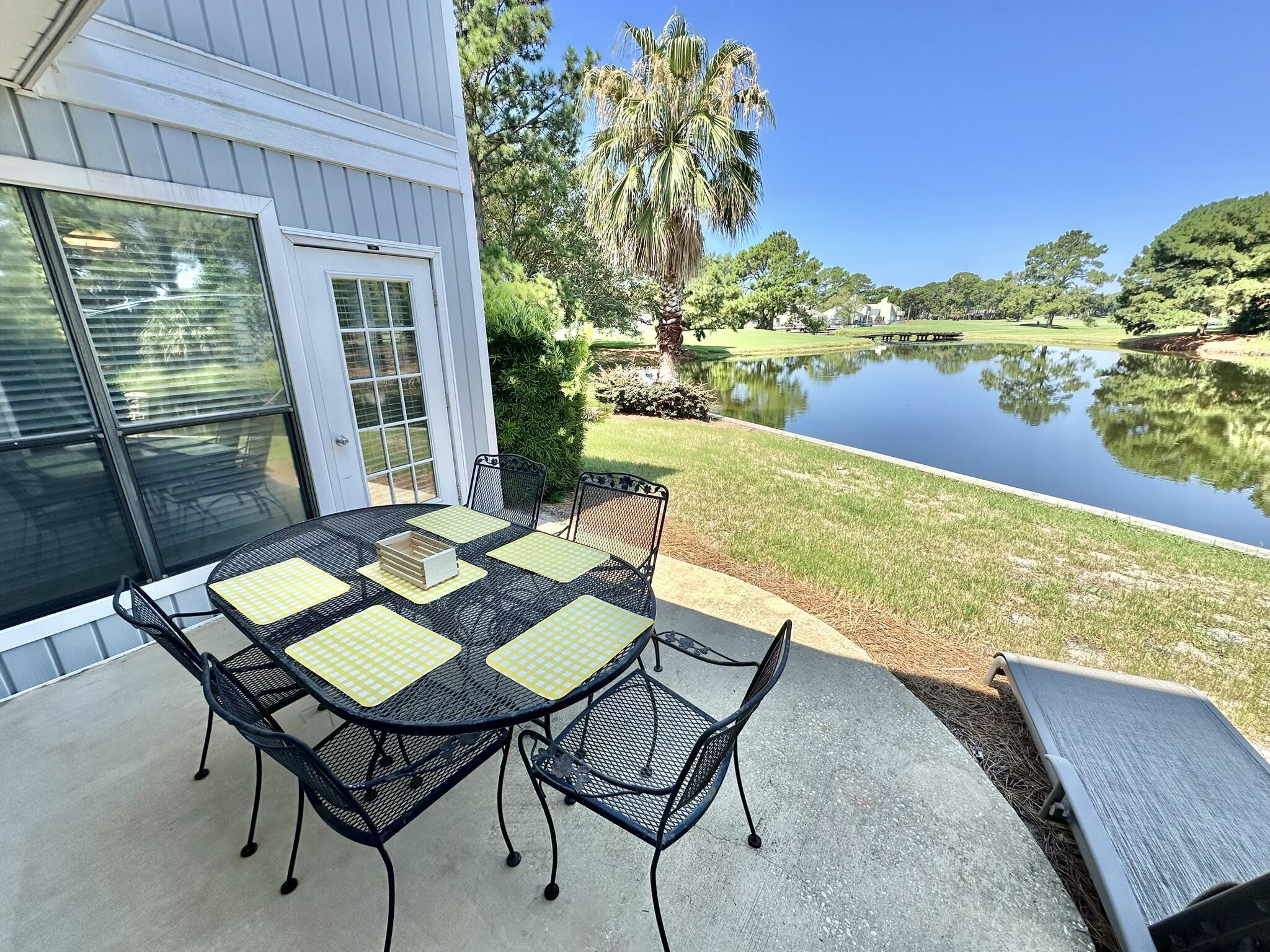 a view of a outdoor seating area with furniture