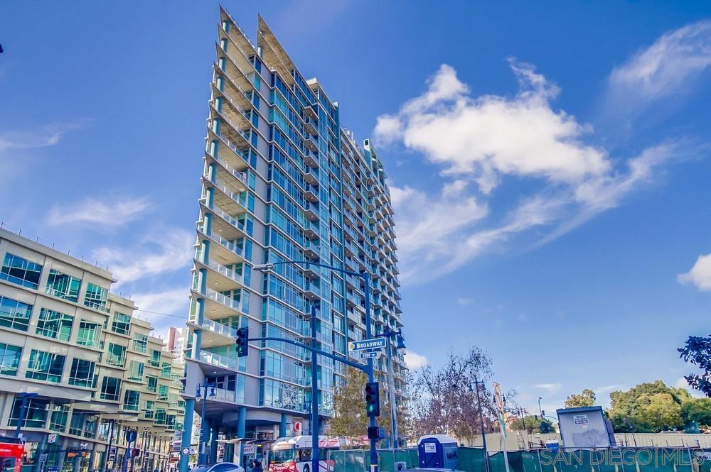 a city view with tall building