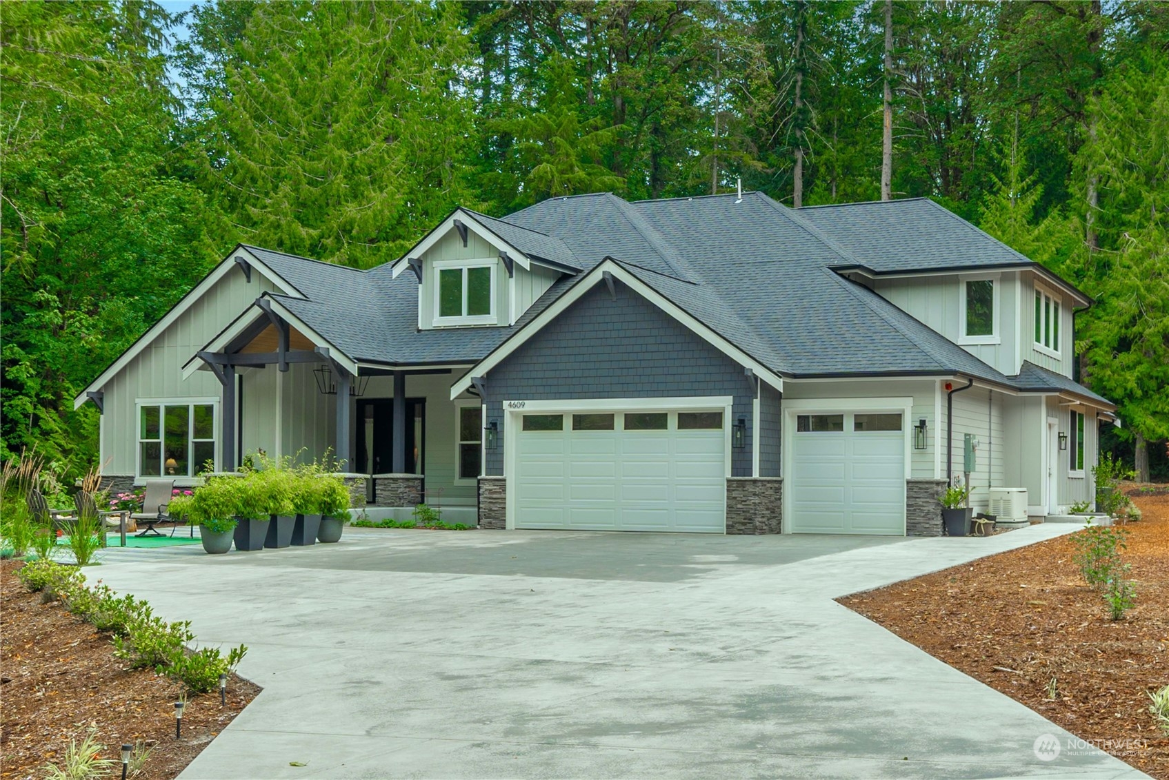 front view of a house with a yard