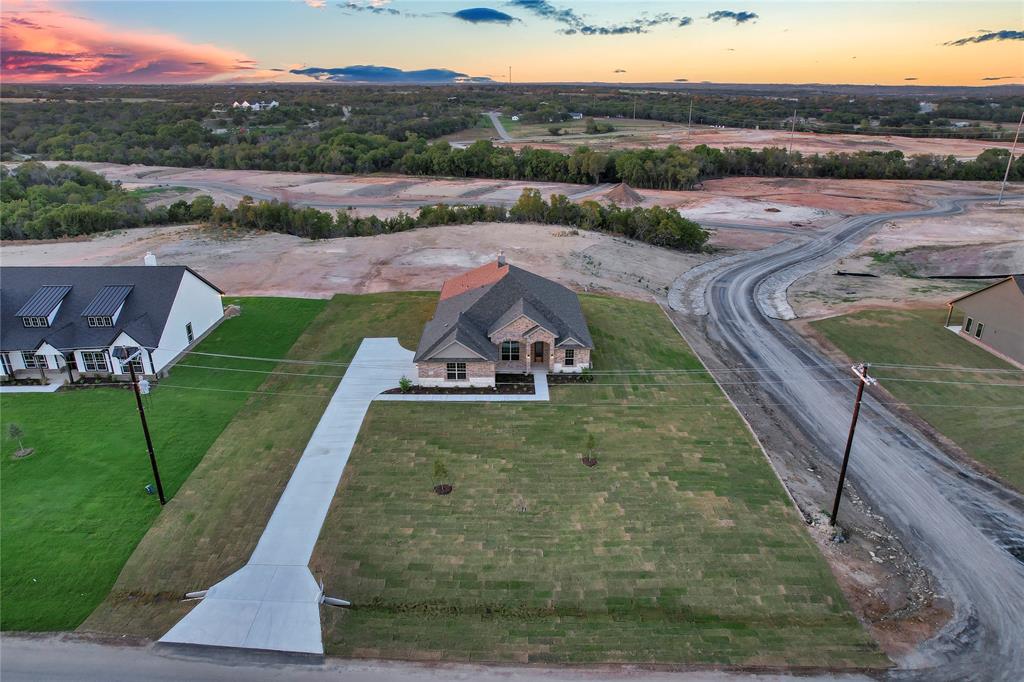 an aerial view of a house