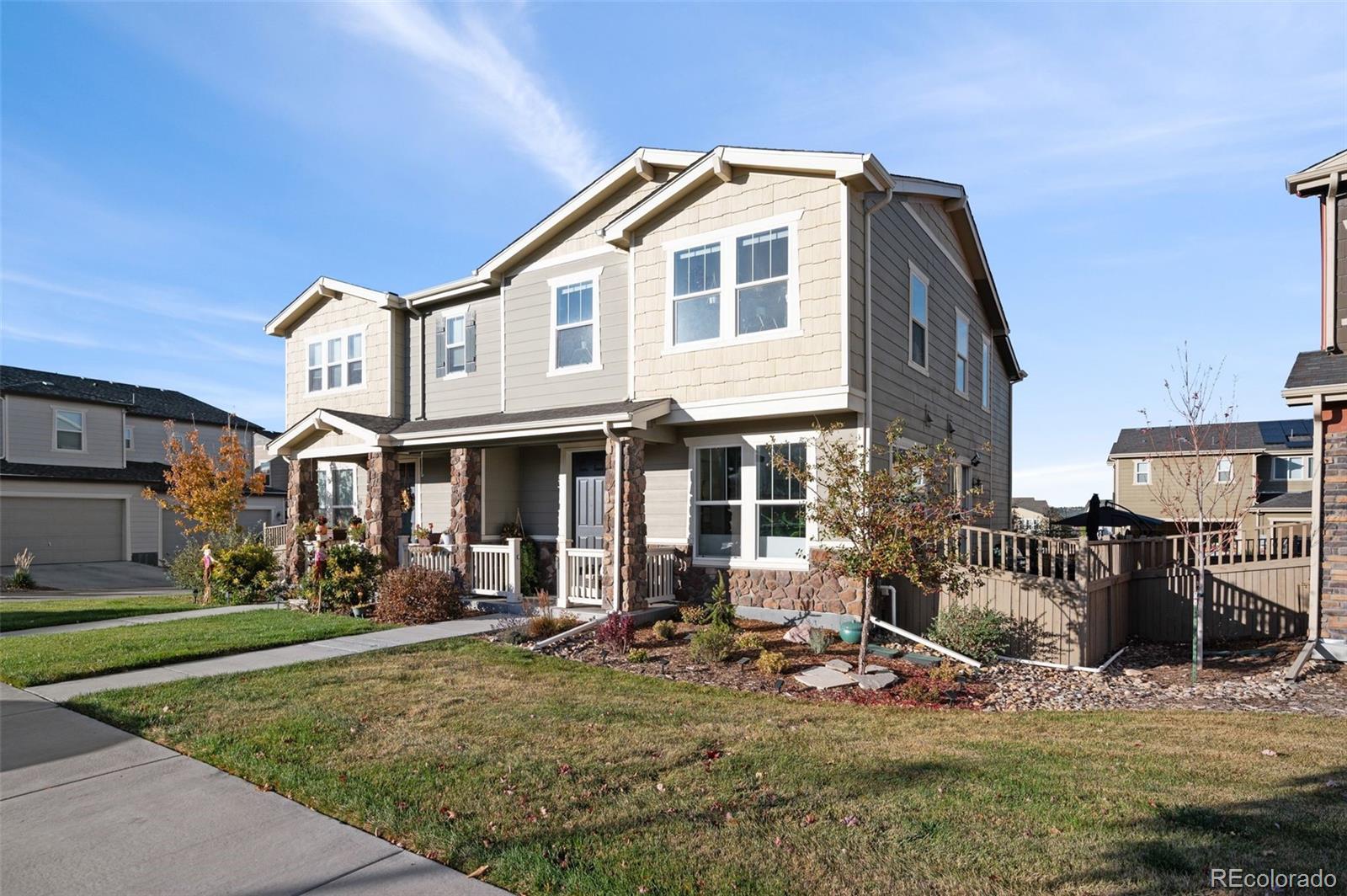 a front view of a house with entertaining space