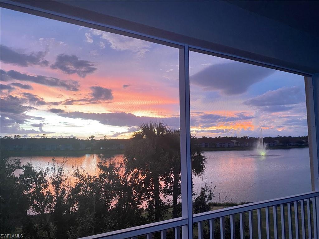 a view of a lake from a balcony