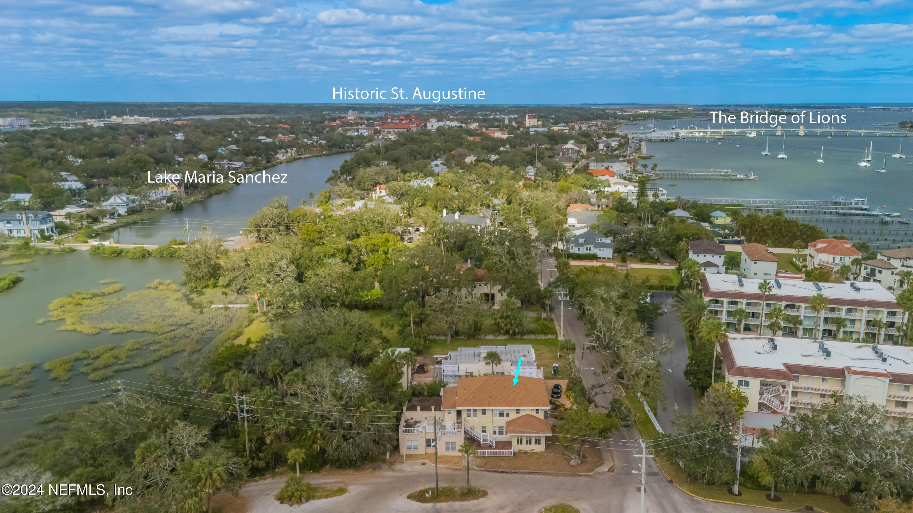 a view of lake and city