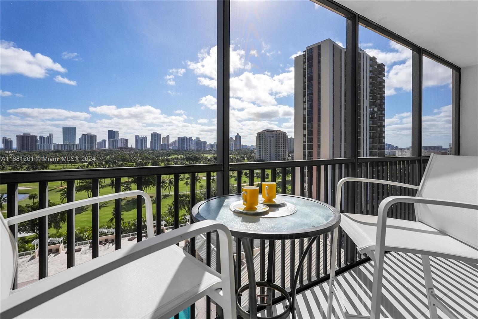 a view of a balcony with a patio