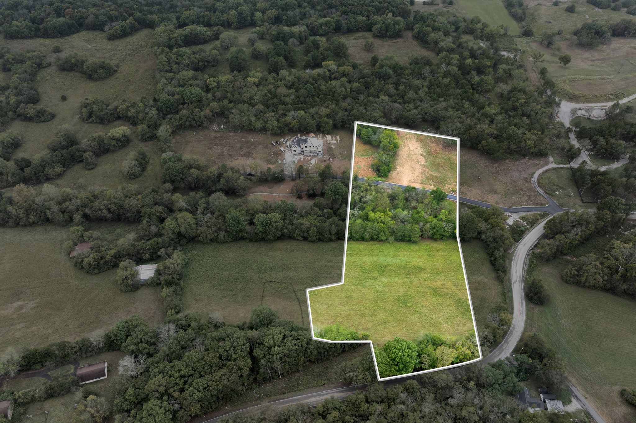 an aerial view of a house