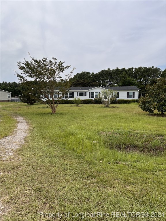 a view of a lake with a big yard