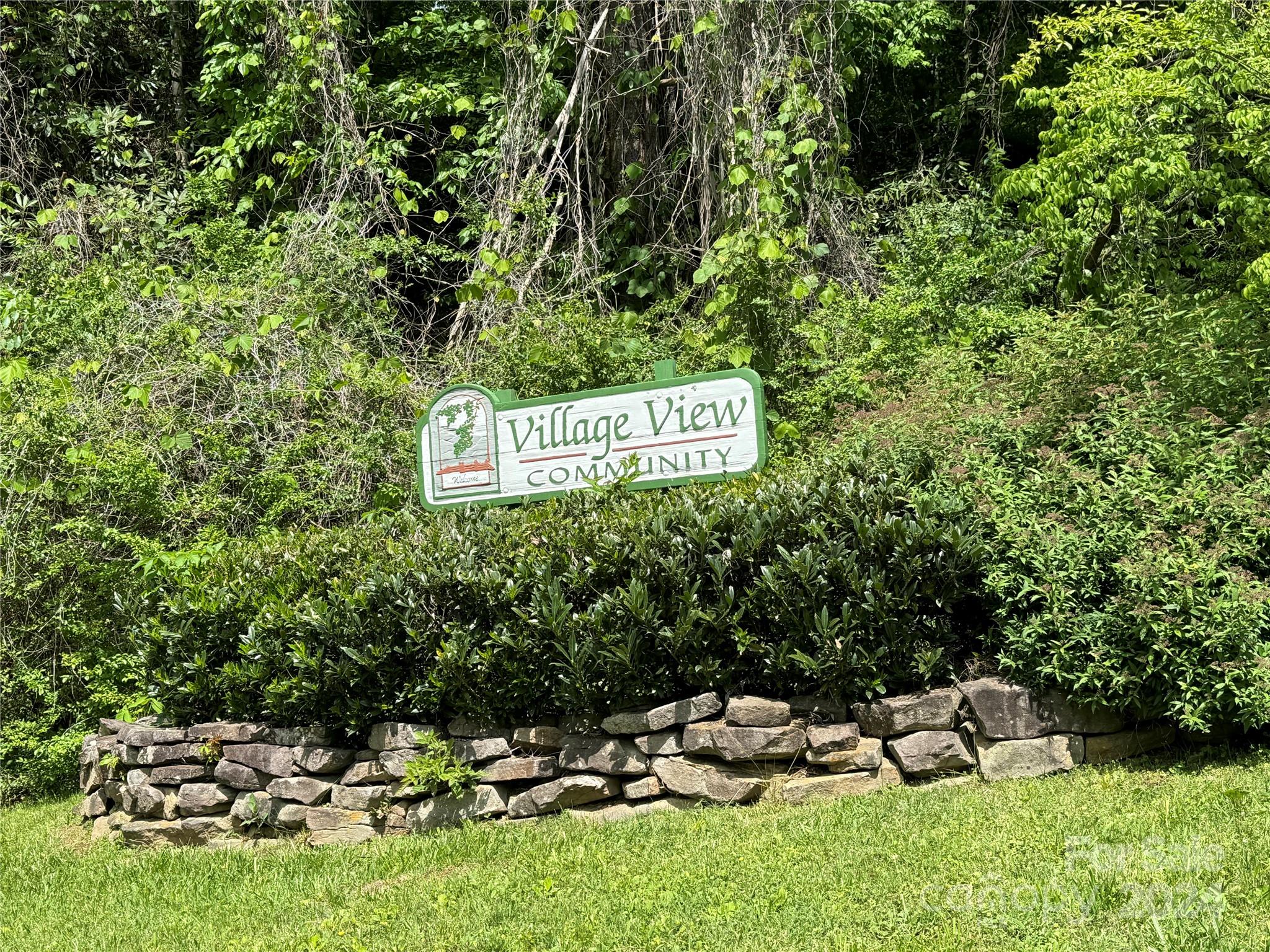 a view of a park with some trees