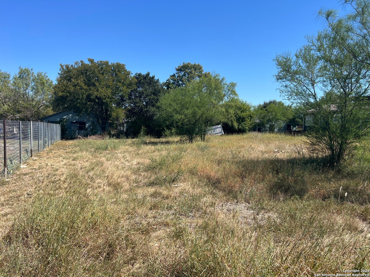 a view of backyard with green space