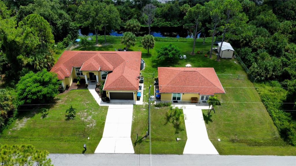 a aerial view of a house