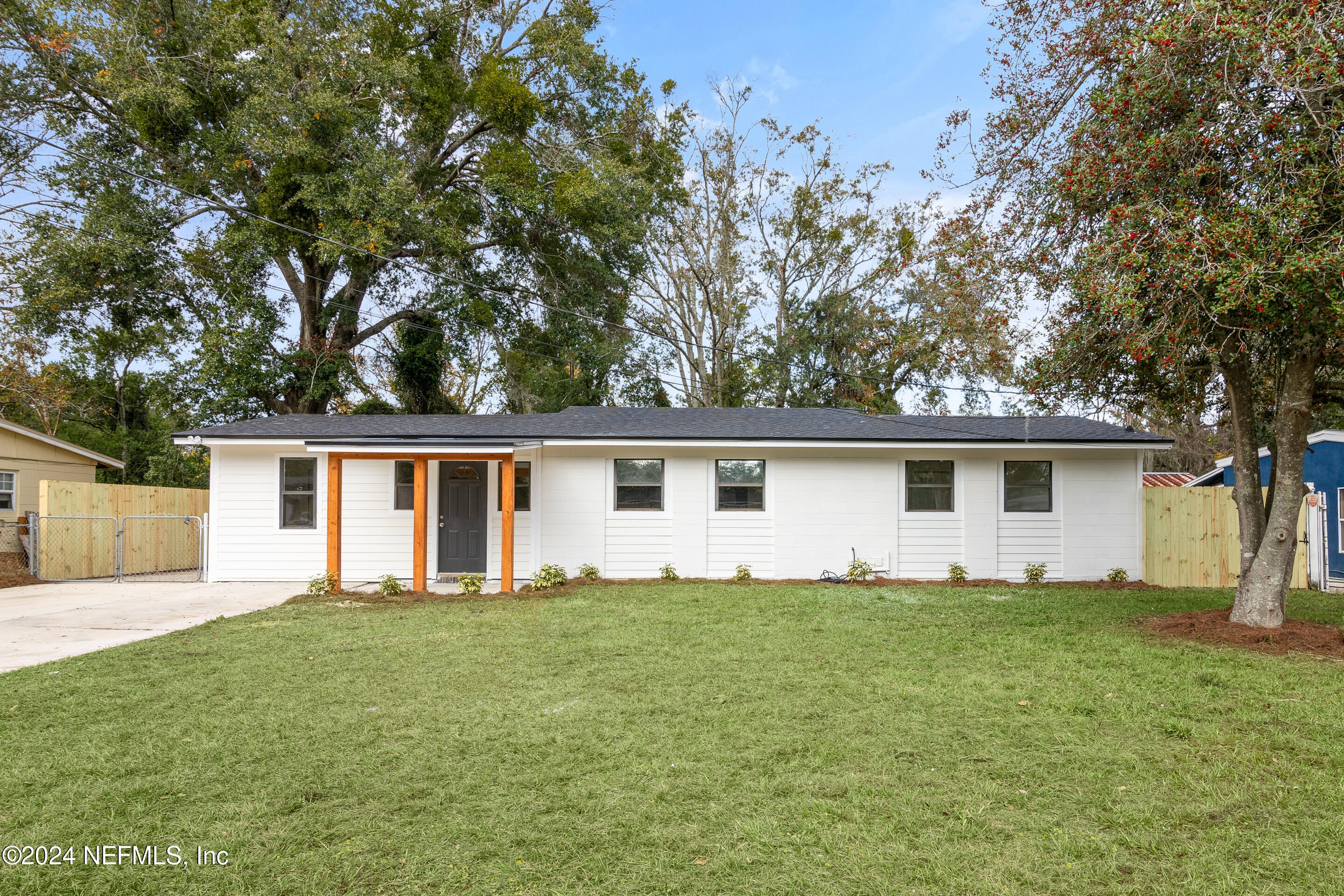 front view of a house and a yard