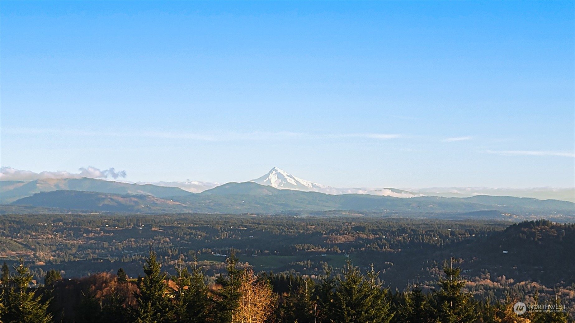 a view of city and mountain