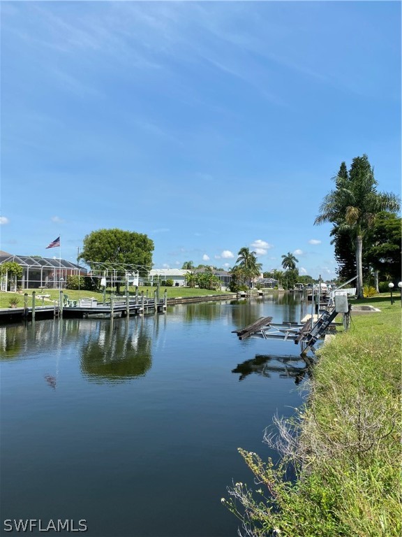 a view of a lake with houses