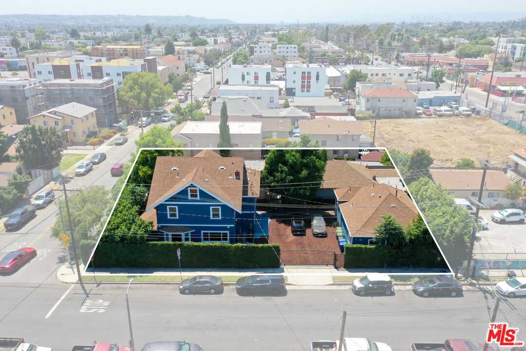 an aerial view of a house