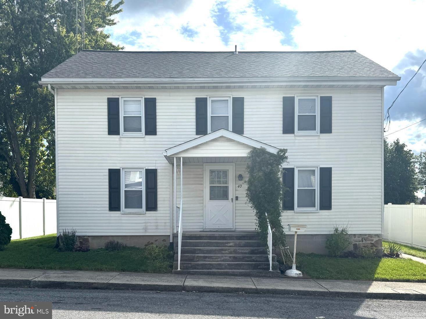 a front view of a house