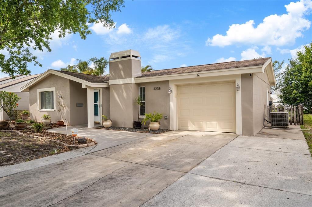 a front view of a house with a patio