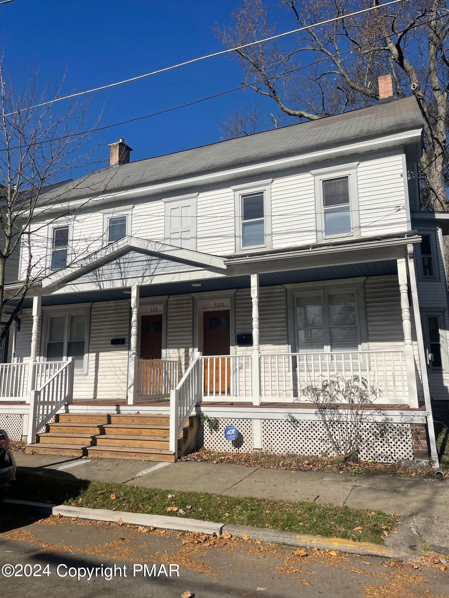 a front view of a house