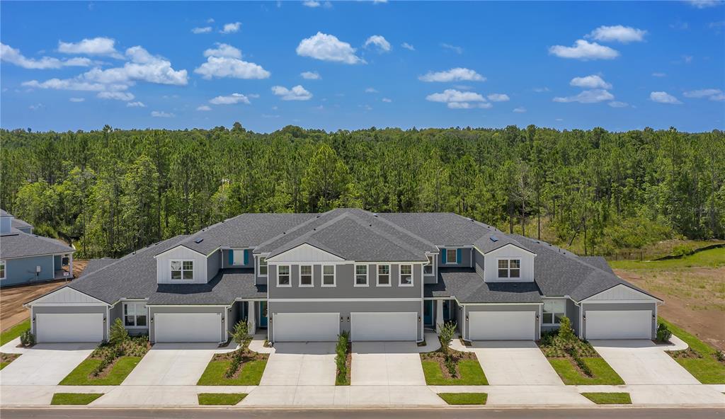 a view of a big house with a big yard and large tree