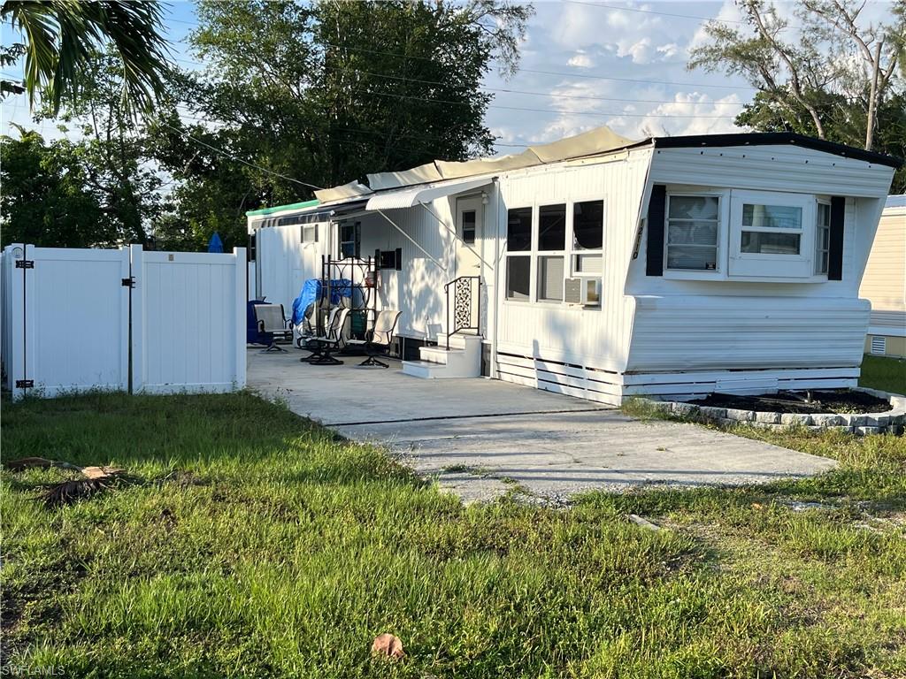 a view of a house with a patio