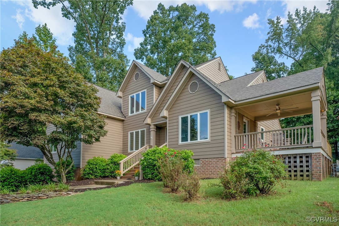 front view of a house with a yard