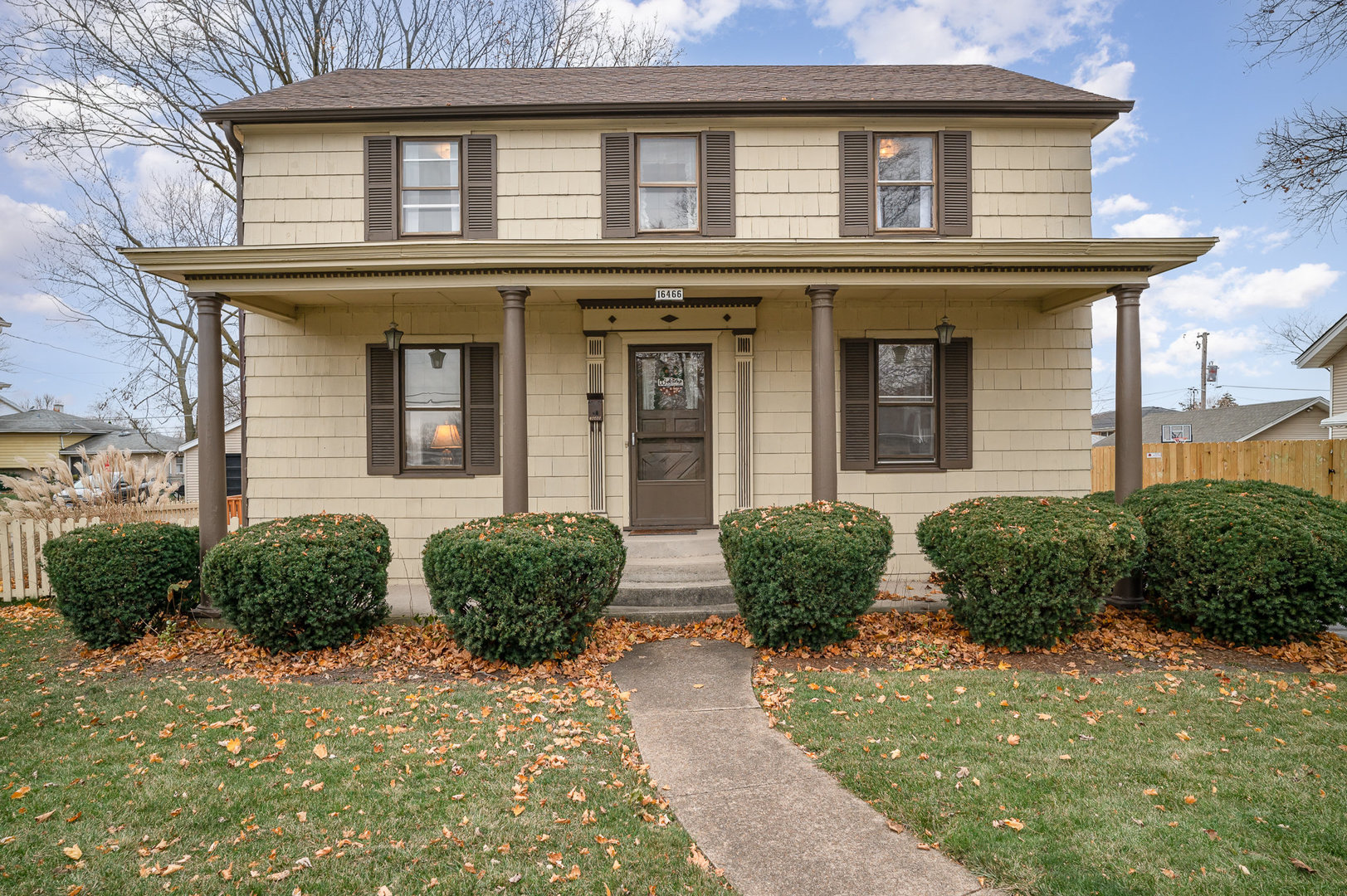 a front view of a house