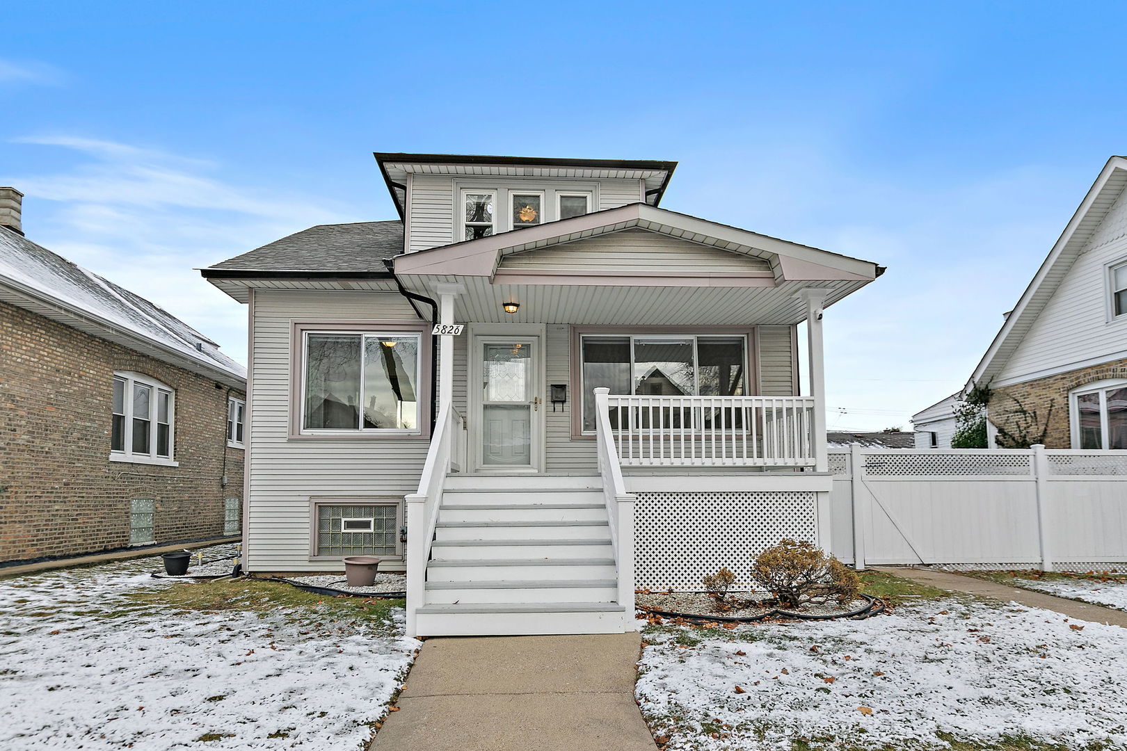 a front view of a house