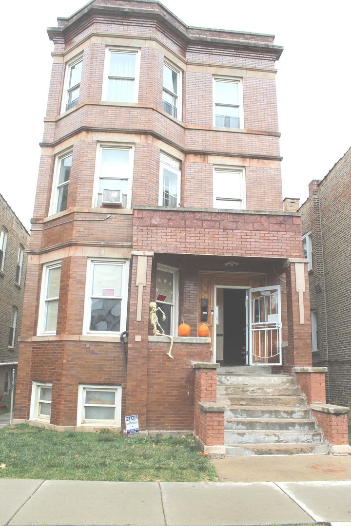 front view of a brick house