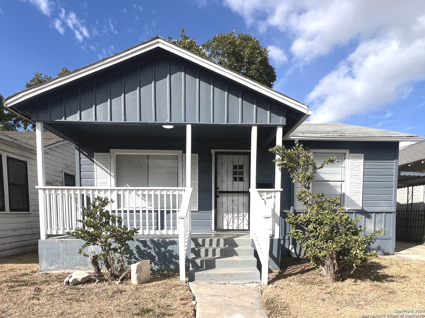 a front view of a house