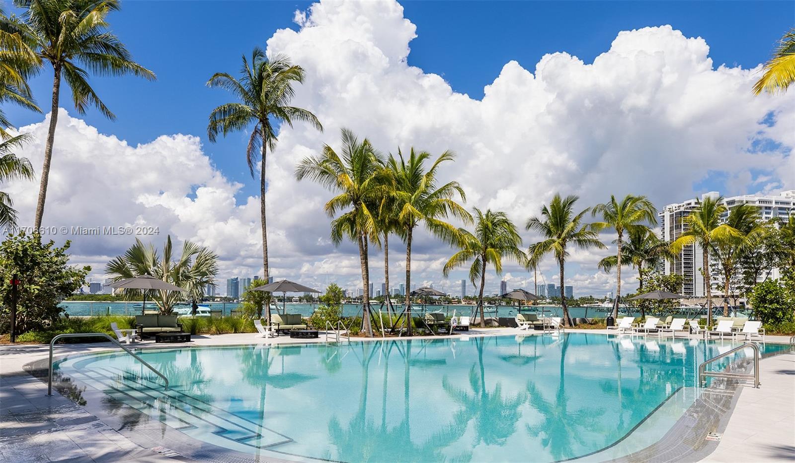 a view of swimming pool and lake view