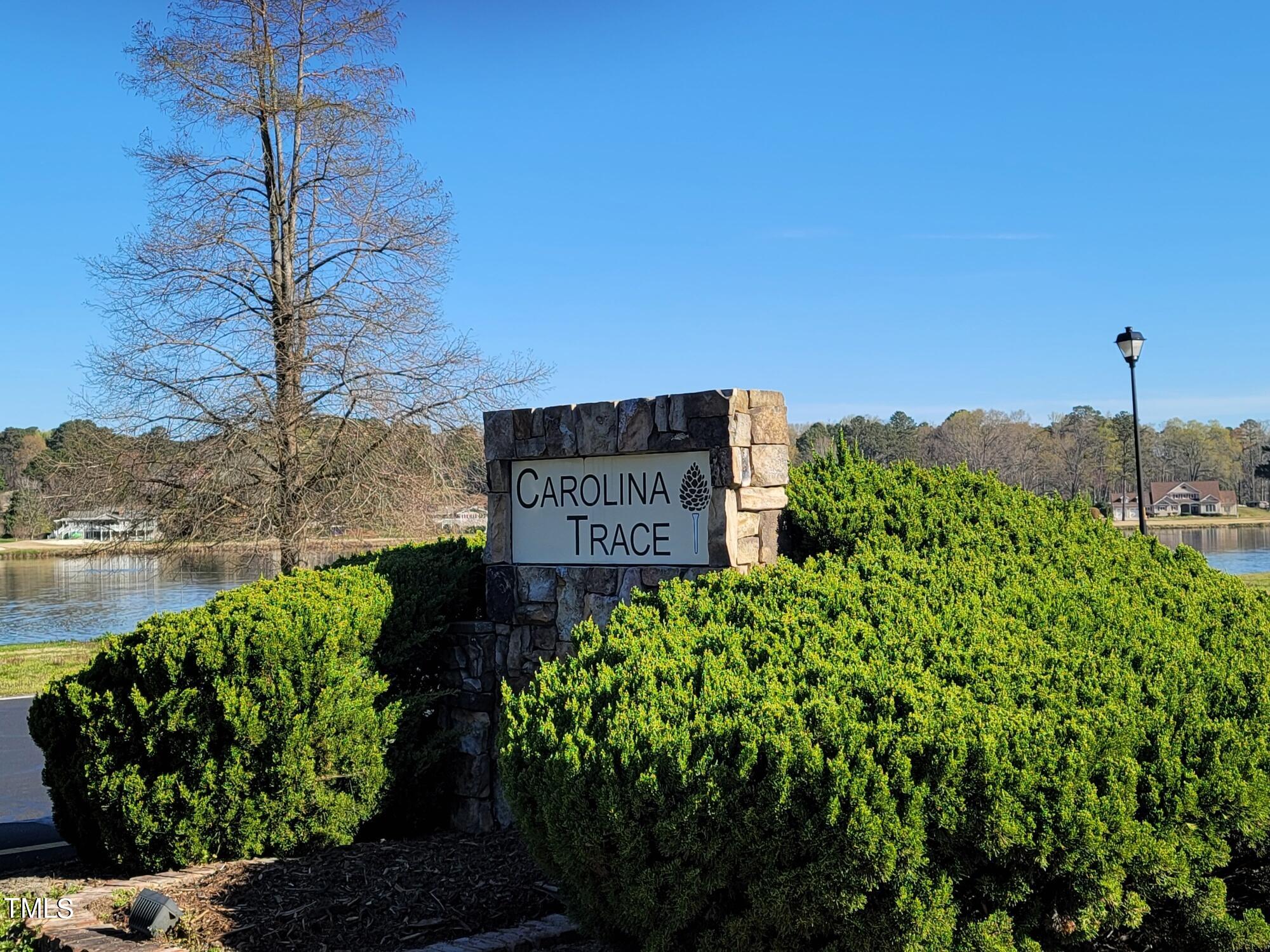 a view of a sign in a garden