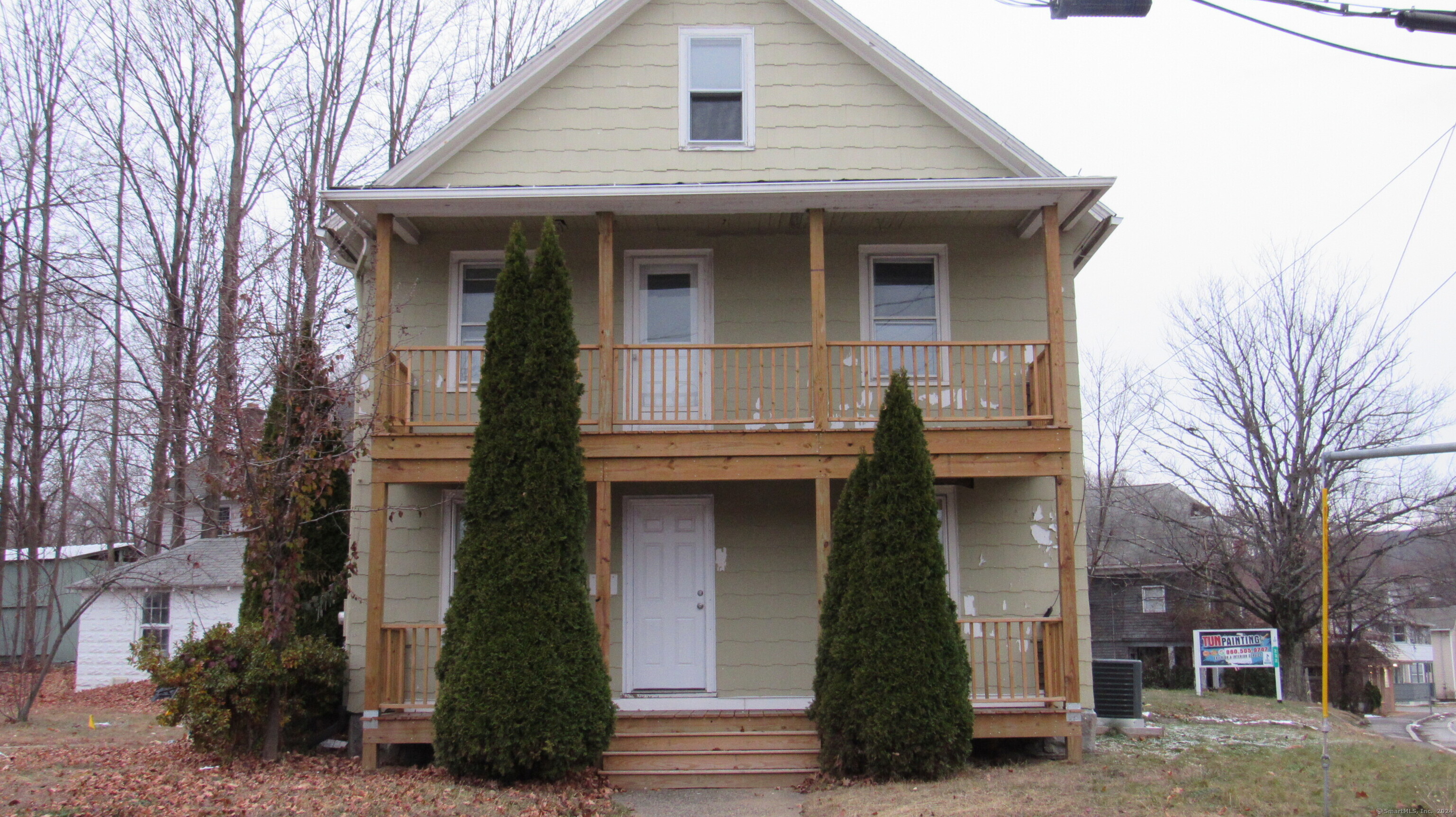 a front view of a house