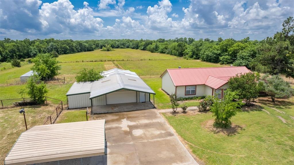 an aerial view of a house