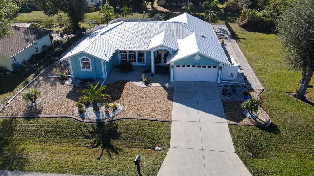 Aerial front view of home