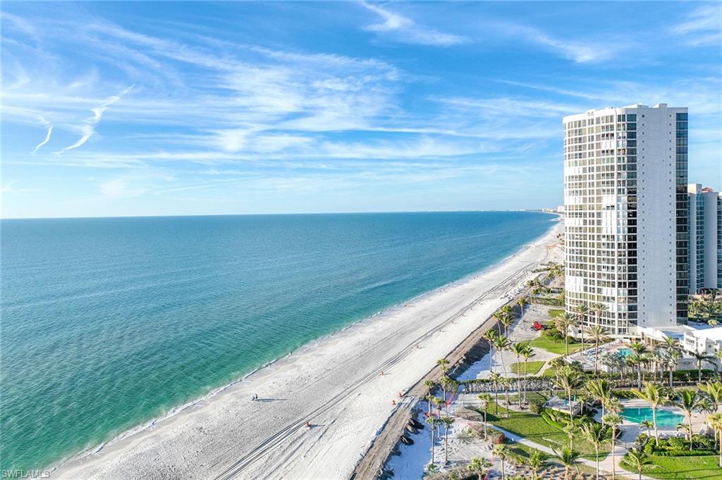 a view of an ocean view and building