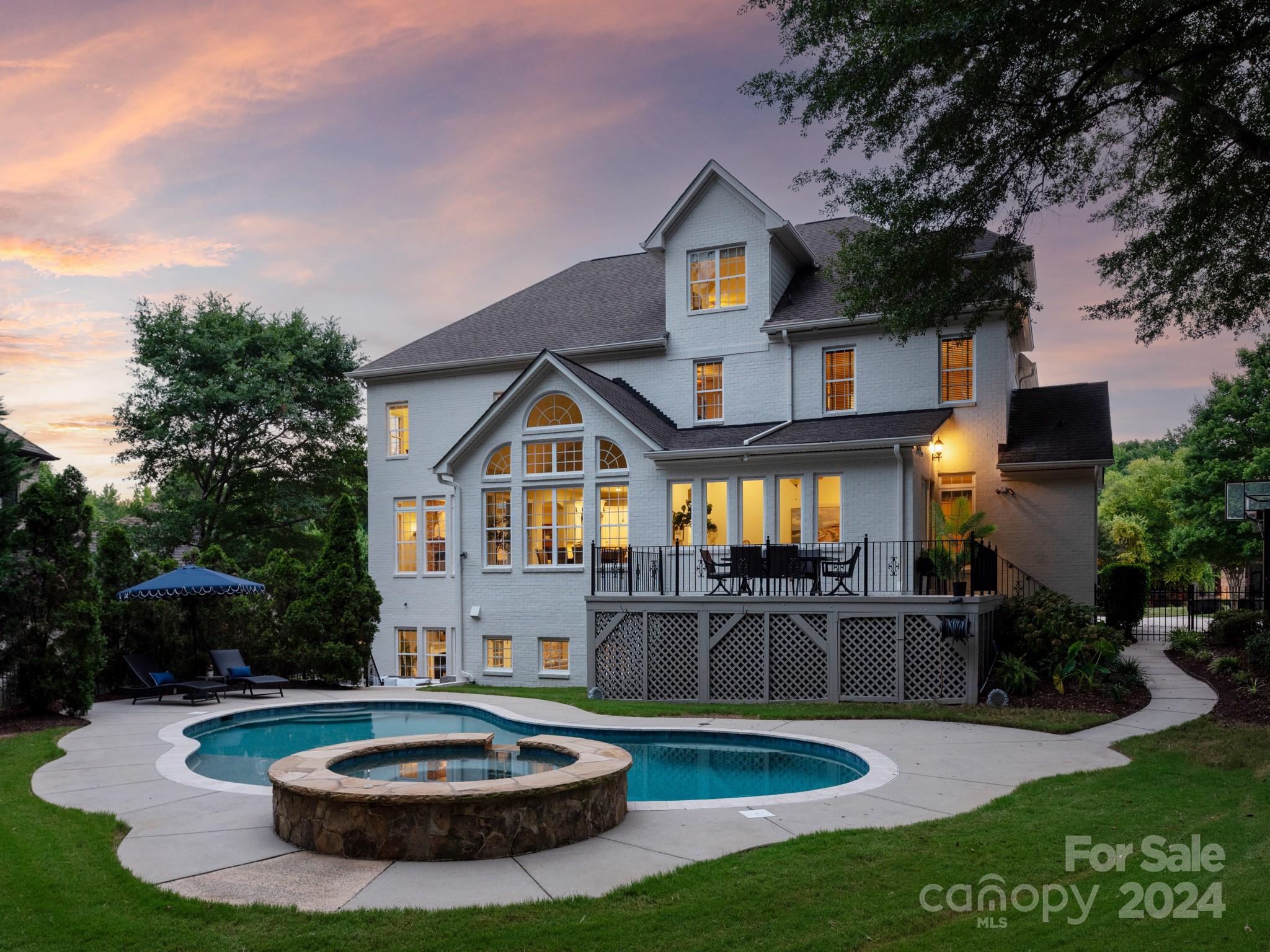 a front view of a house with entertaining space