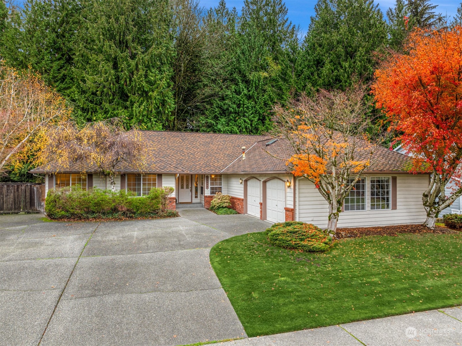 front view of a house with a yard