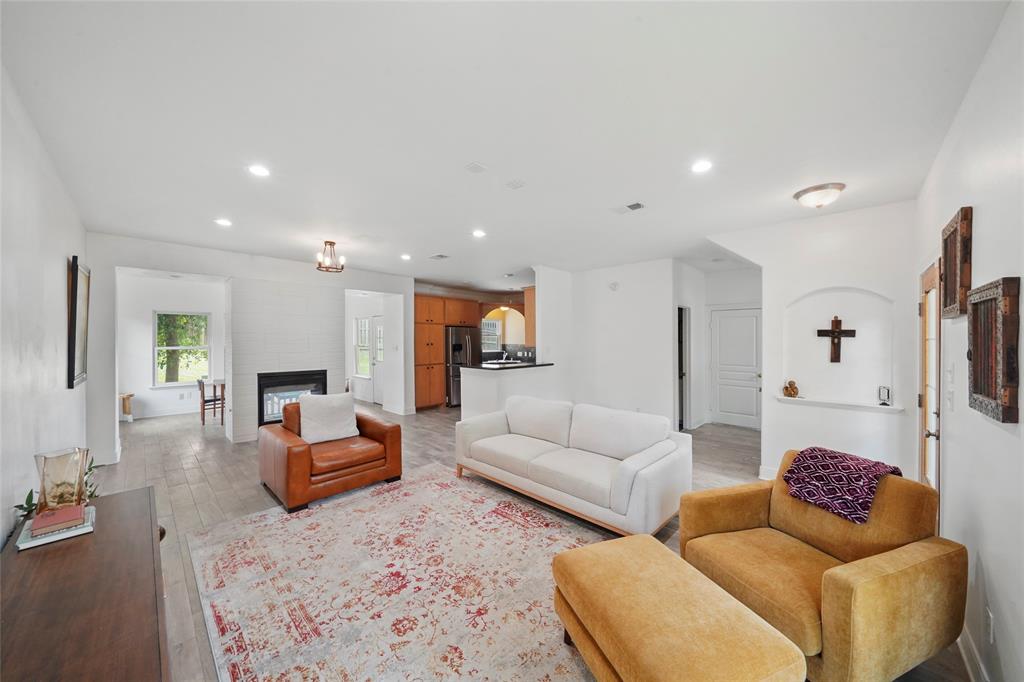 a living room with furniture and a couch