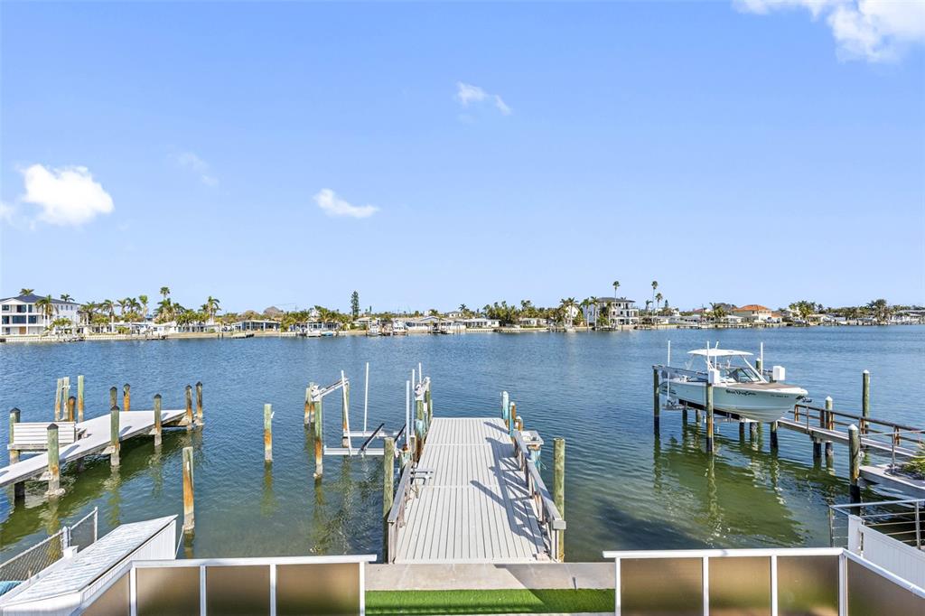 a view of a lake with houses