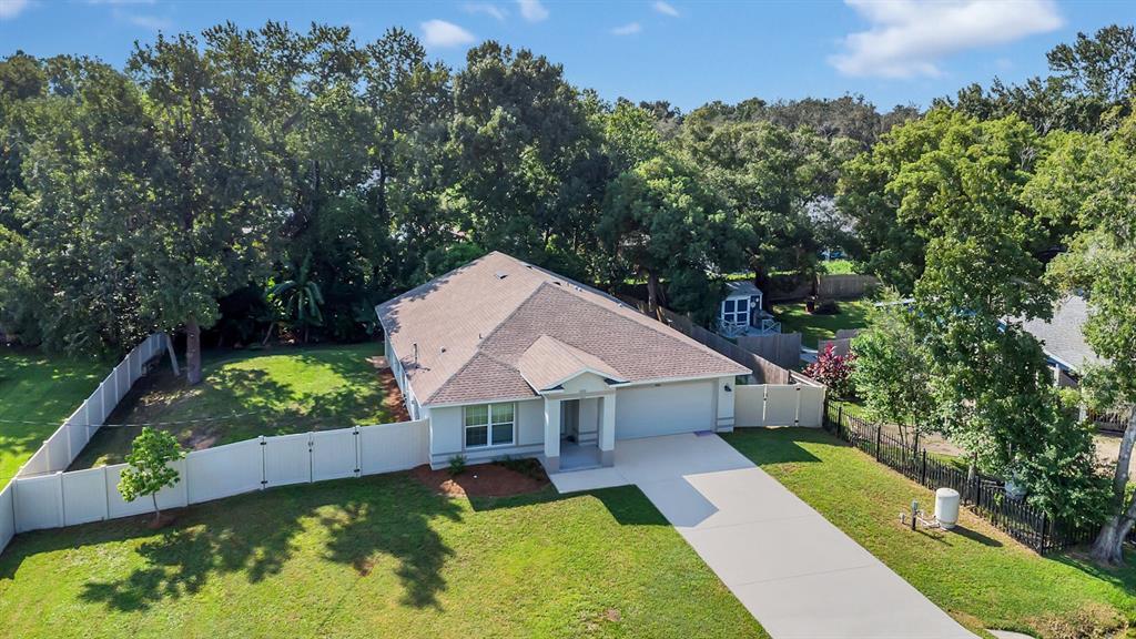 an aerial view of a house