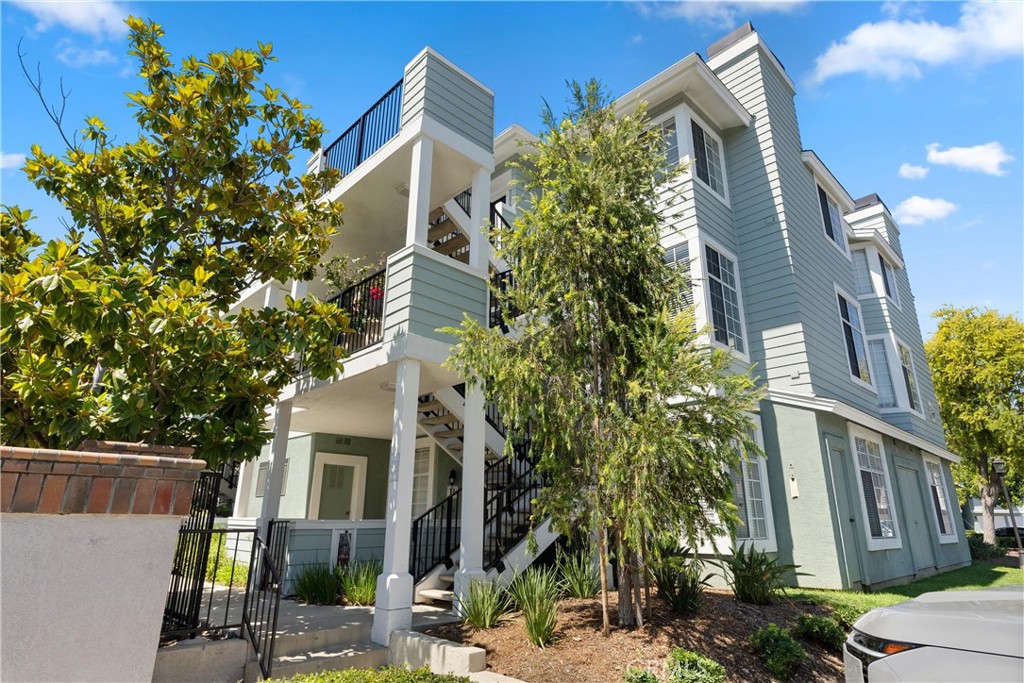 a front view of a multi story residential apartment buildings