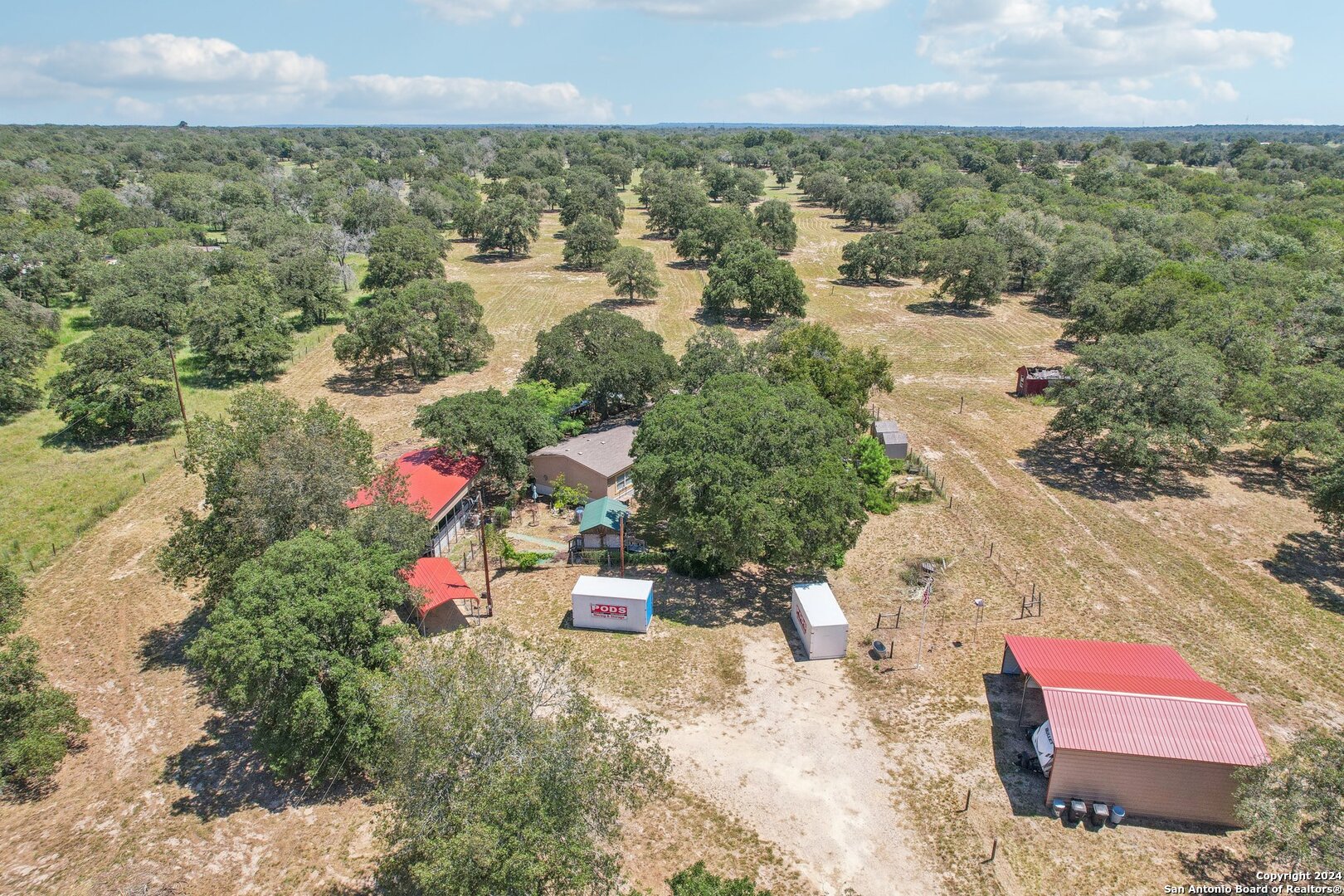 an aerial view of multiple house