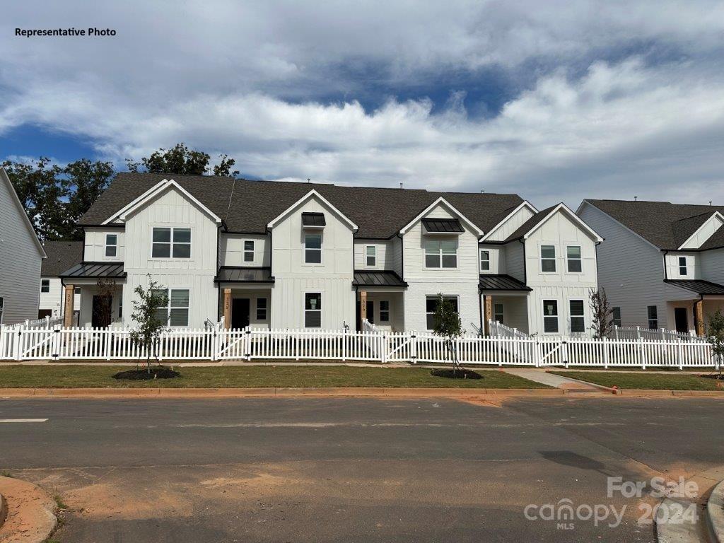 a front view of multiple houses