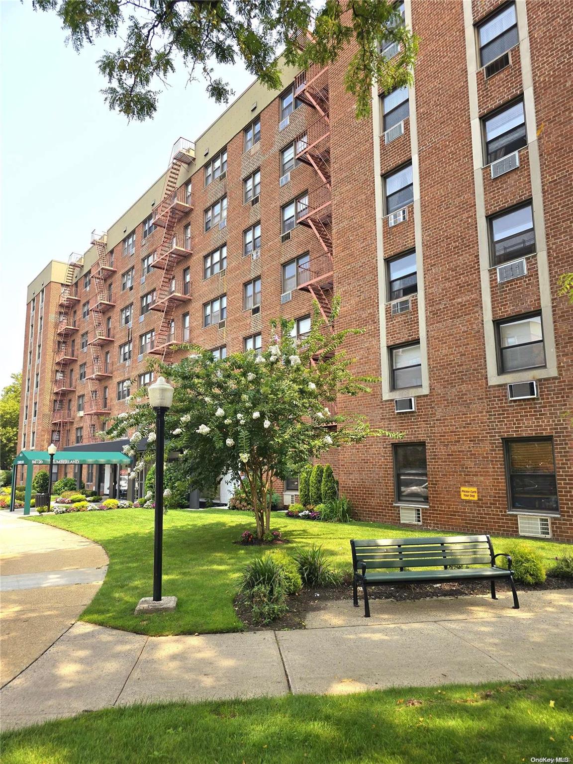 a building view with a outdoor space