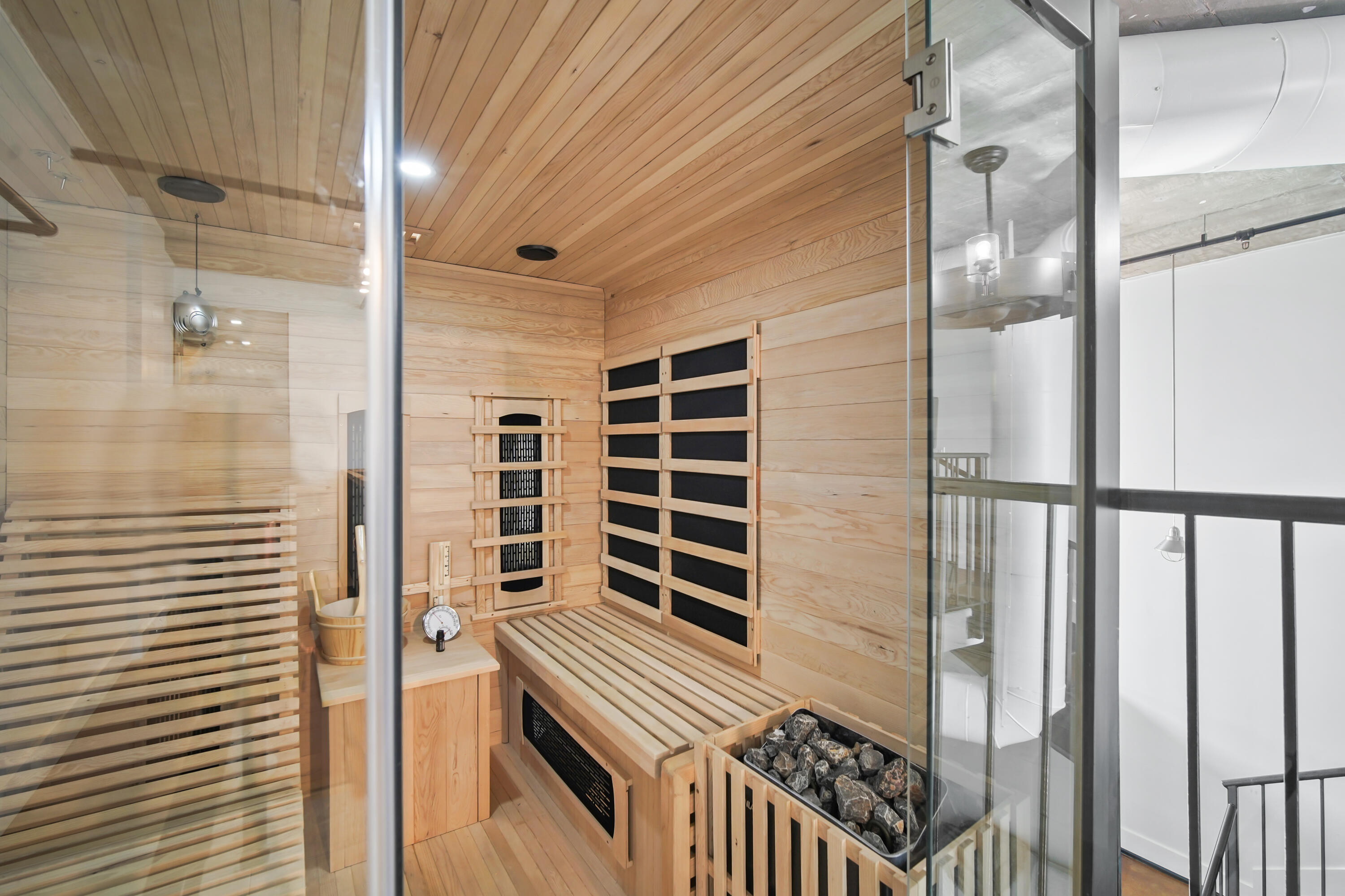 a view of balcony and wooden floor