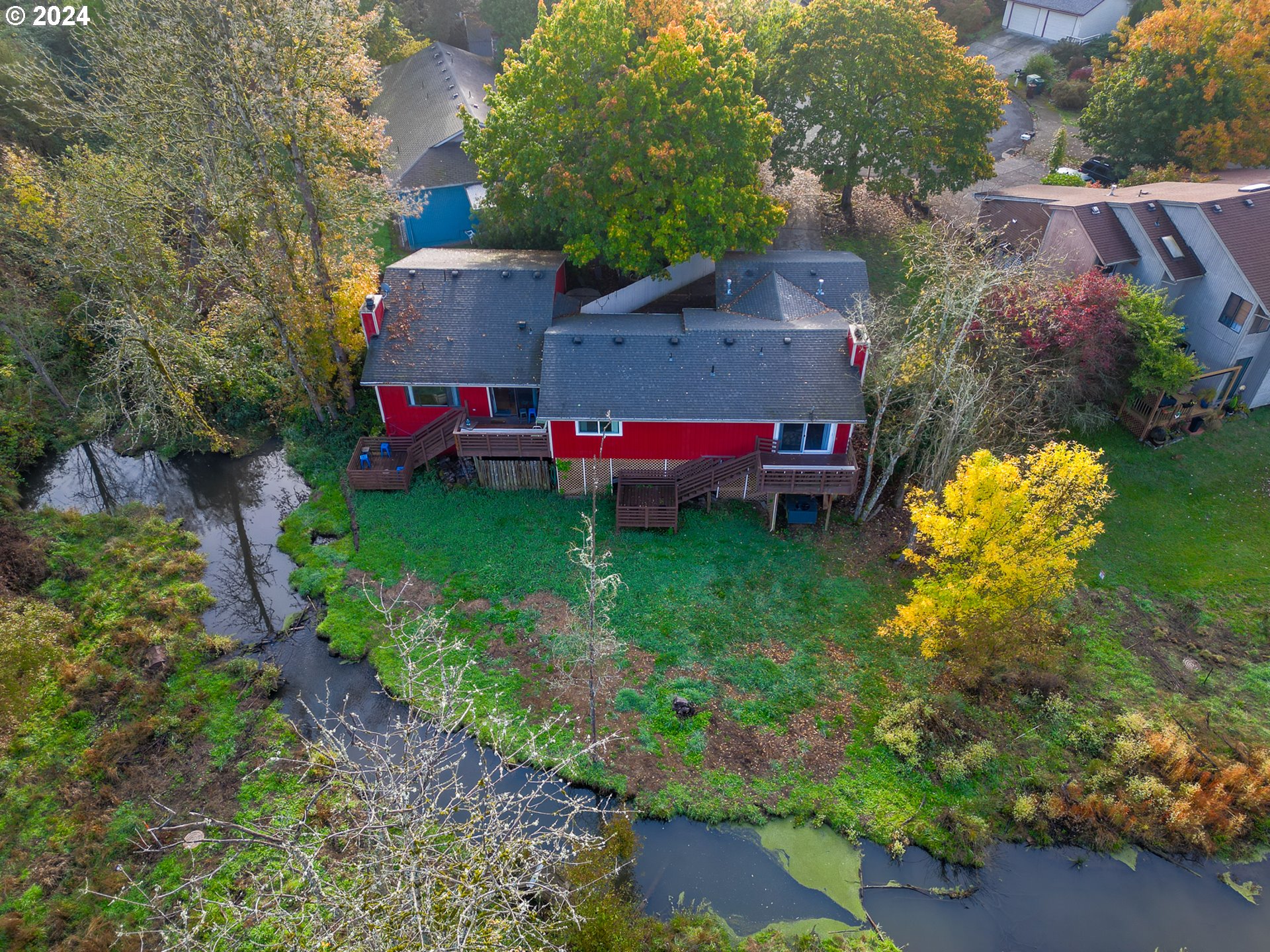 a aerial view of a house