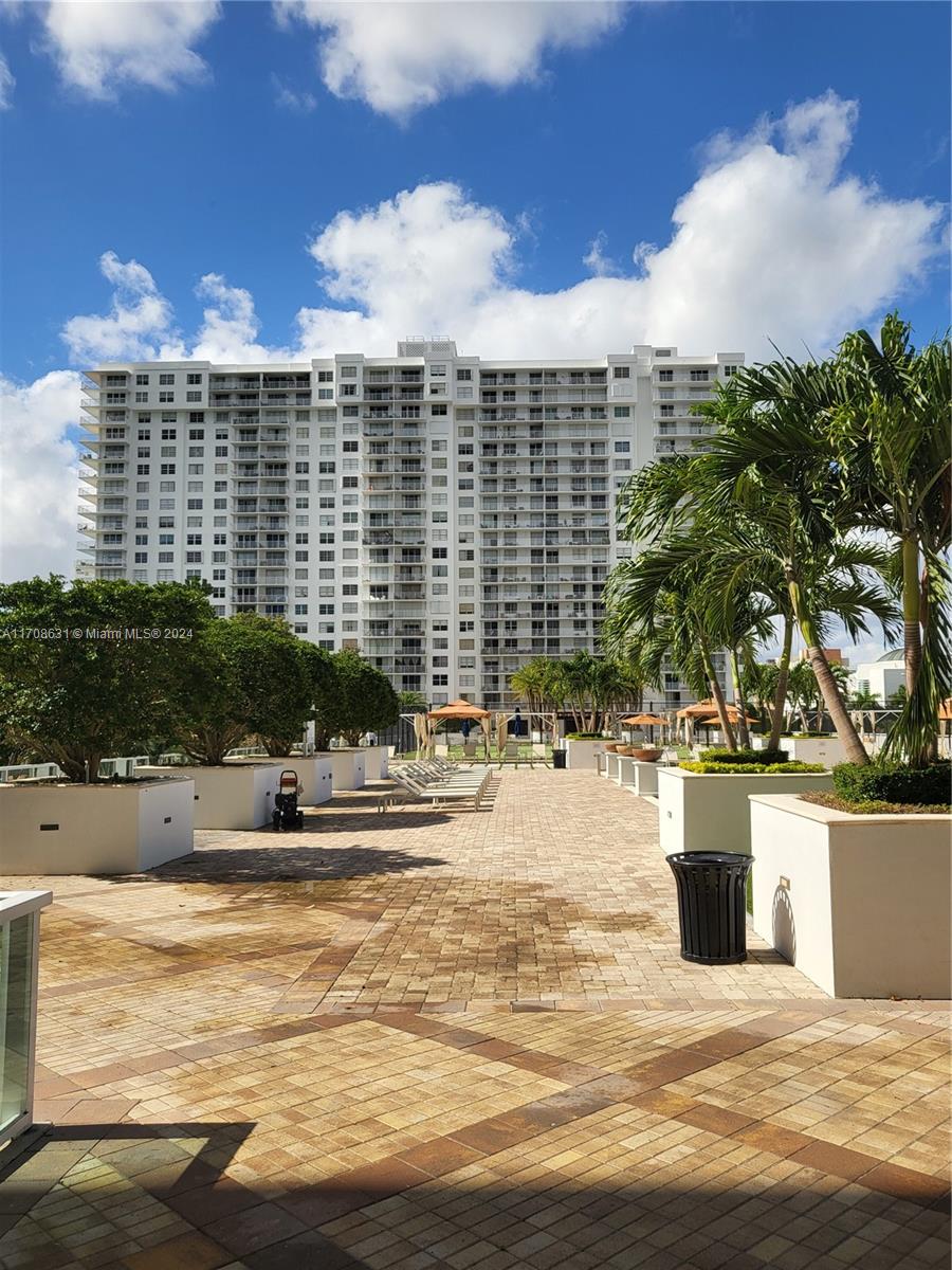 a view of building with ocean view