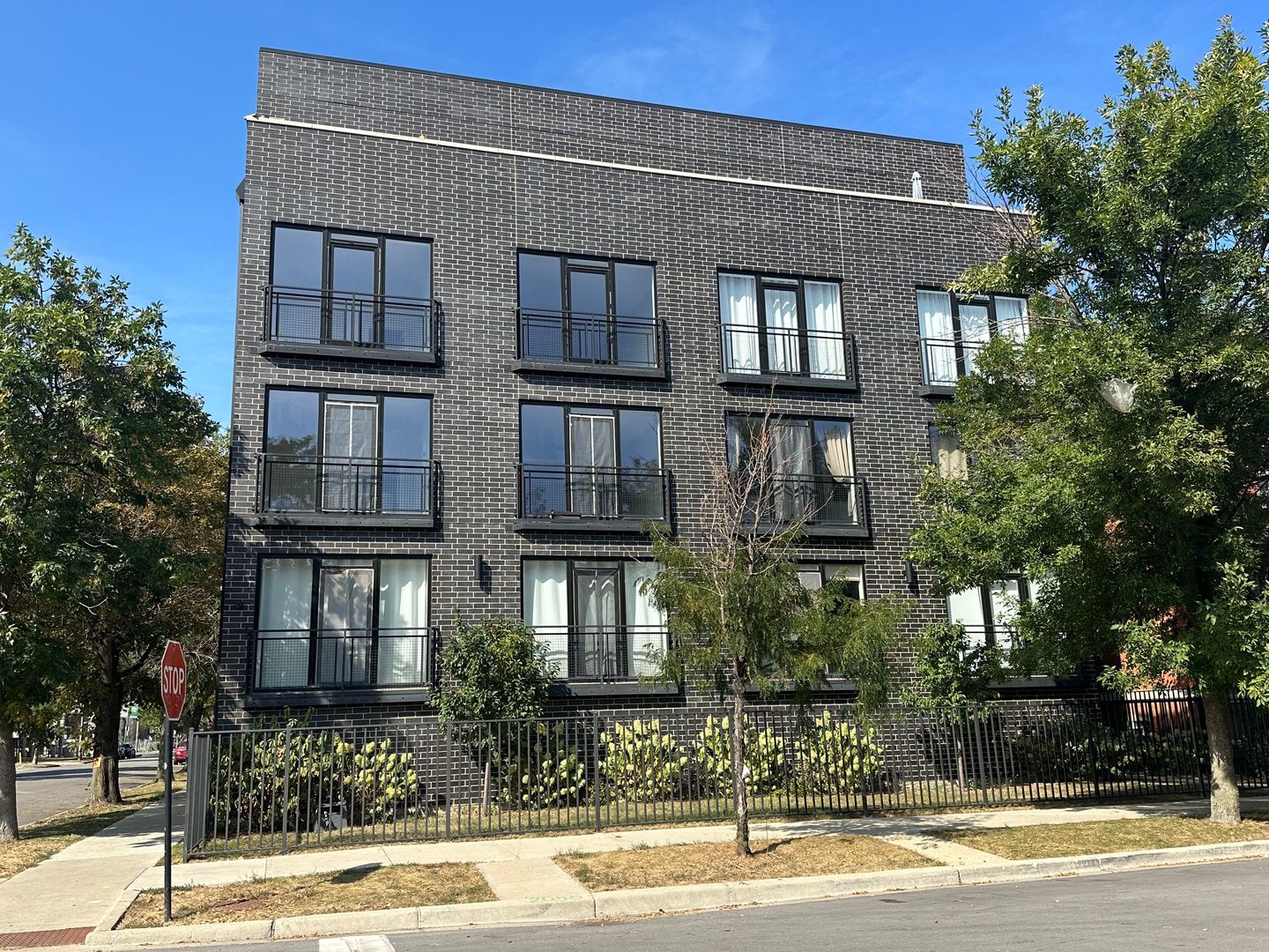 a front view of a building