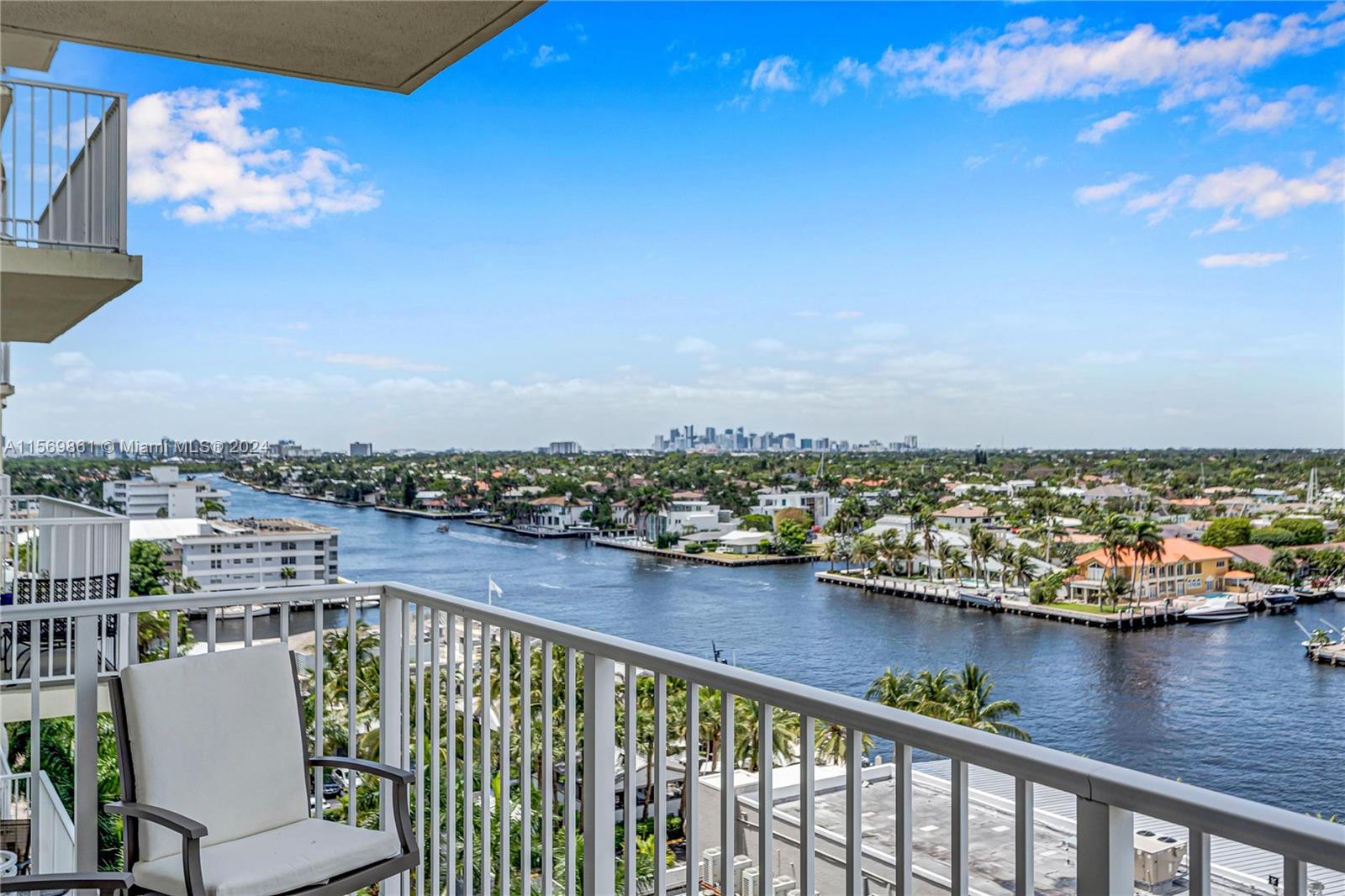 a view of a balcony with an ocean view